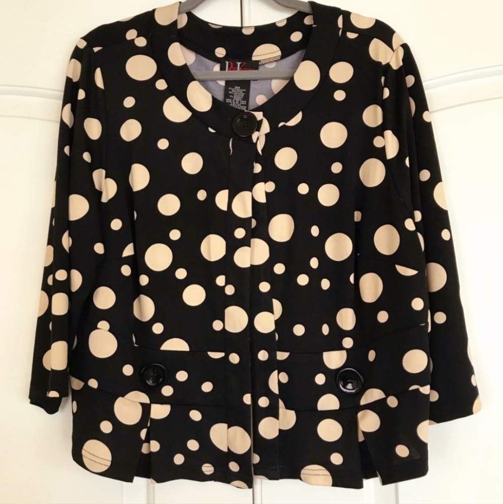 R&K Originals Woman Polka Dot Dark Blue Jacket